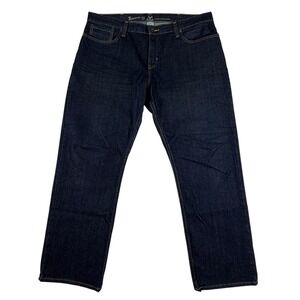 Roebuck & Co Slim Straight Dark Wash Denim Jeans Blue 100% Cotton Mens 38x30